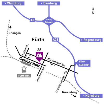 Street Map of KEEQuant Location in Fürth